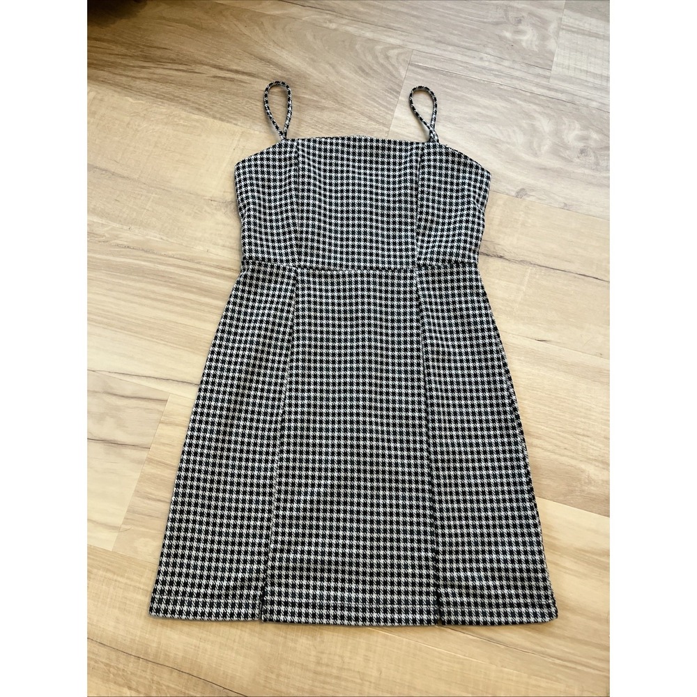 Altar'd State Dress Women's Large Black White Check Sleeveless Spaghetti Strap - Picture 1 of 7